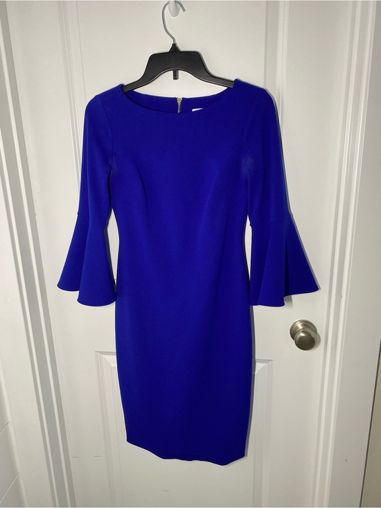 Calvin Klein Dresses & Skirts - Calvin Klein Cobalt Blue Bell-Sleeve Sheath Dress